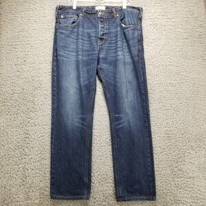 Jasper Conran Jeans Mens 38x32 Blue Straight Fit Stretch Button Fly Denim